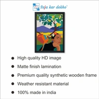 SAJA KAR DEKHO The Girl Photo With Garden Background High Quality Weather Resistant HD Wall Frame | 18 x 12 inch | - 18 X 12 inch