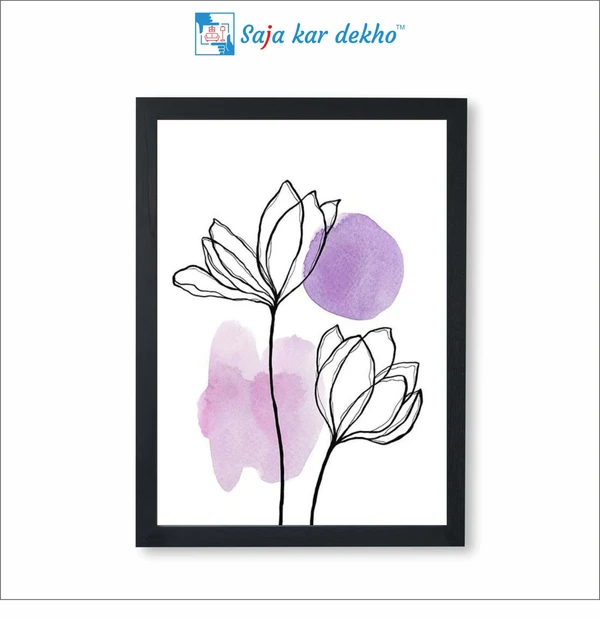 SAJA KAR DEKHO Flowers Painting Frame High Quality Weather Resistant HD Wall Frame | 18 x 12 inch | - 18 X 12 inch
