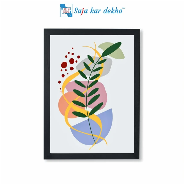 SAJA KAR DEKHO The Leaves Abstraction Artwork High Quality Weather Resistant HD Wall Frame | 18 x 12 inch | - 18 X 12 inch