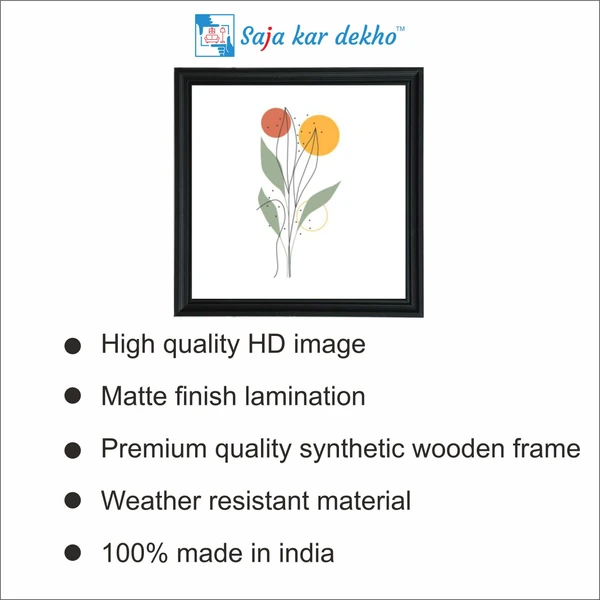 SAJA KAR DEKHO The Leaves Abstract Decorative High Quality Weather Resistant HD Wall Frame | 20 x 20 inch | - 20 X 20 inch