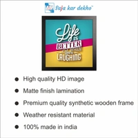 SAJA KAR DEKHO Life Is Better When You're Laughing Motivation Quotes High Quality Weather Resistant HD Wall Frame | 12 x 12 inch | - 12 X 12 inch