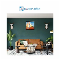 SAJA KAR DEKHO Believe You Can And You're Halfway There Motivation Quotes High Quality Weather Resistant HD Wall Frame | 12 x 12 inch | - 12 X 12 inch