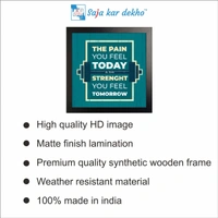 SAJA KAR DEKHO The Pain You Feel Today Is The Strength You Feel Tomorrow Motivation Quotes High Quality Weather Resistant HD Wall Frame | 12 x 12 inch | - 12 X 12 inch