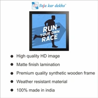 SAJA KAR DEKHO Run Your Own Race Motivation Quotes High Quality Weather Resistant HD Wall Frame | 12 x 12 inch | - 12 X 12 inch