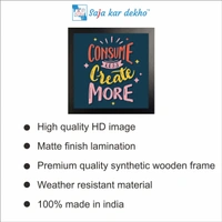 SAJA KAR DEKHO Consume Less Create More Motivation Quotes High Quality Weather Resistant HD Wall Frame | 12 x 12 inch | - 12 X 12 inch
