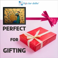 SAJA KAR DEKHO Beautiful Peacock High Quality Weather Resistant HD Wall Frame | 18 x 12 inch | - 18 X 12 inch