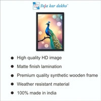 SAJA KAR DEKHO Beautiful Peacock High Quality Weather Resistant HD Wall Frame | 18 x 12 inch | - 18 X 12 inch