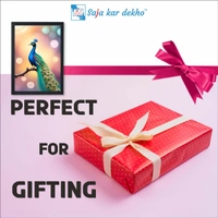 SAJA KAR DEKHO Beautiful Peacock High Quality Weather Resistant HD Wall Frame | 18 x 12 inch | - 18 X 12 inch