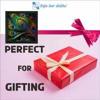 SAJA KAR DEKHO Peacock Feather High Quality Weather Resistant HD Wall Frame | 20 x 20 inch | - 20 X 20 inch