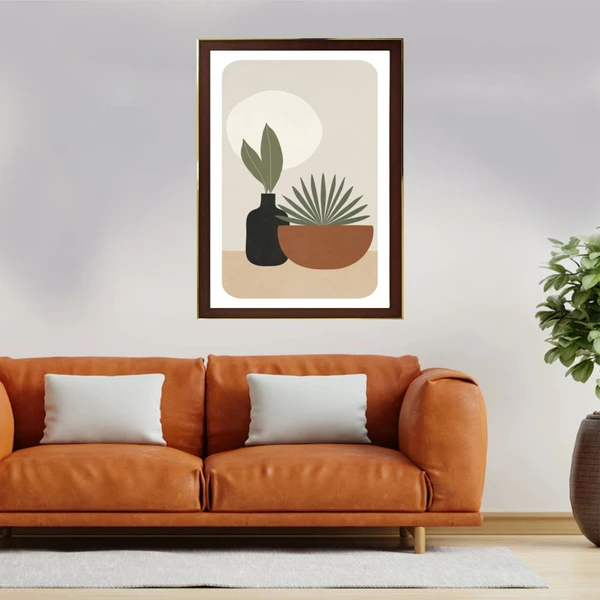 SAJA KAR DEKHO Nature Abstract Pot Plants Bundle High Quality Weather Resistant HD Wall Frame | 18 x 12 inch | - 18 X 12 inch