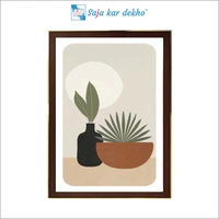 SAJA KAR DEKHO Nature Abstract Pot Plants Bundle High Quality Weather Resistant HD Wall Frame | 18 x 12 inch | - 18 X 12 inch