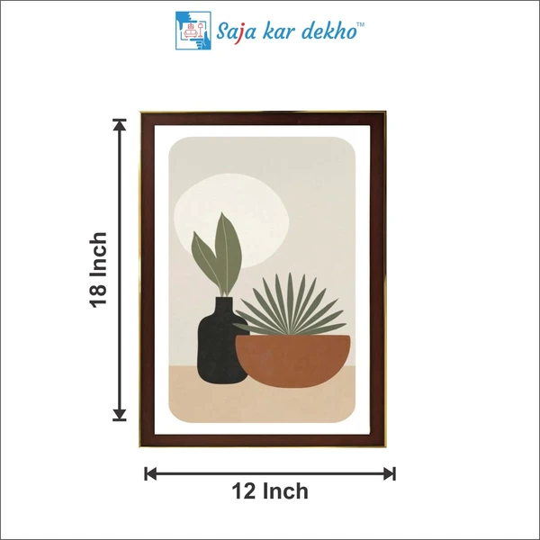 SAJA KAR DEKHO Nature Abstract Pot Plants Bundle High Quality Weather Resistant HD Wall Frame | 18 x 12 inch | - 18 X 12 inch