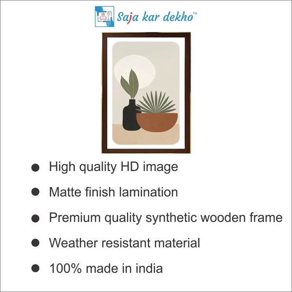 SAJA KAR DEKHO Nature Abstract Pot Plants Bundle High Quality Weather Resistant HD Wall Frame | 18 x 12 inch | - 18 X 12 inch