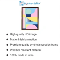 SAJA KAR DEKHO Pastel Architecture Shapes In Pink Yellow And Blue Poster By Apricot Birch High Quality Weather Resistant HD Wall Frame | 18 x 12 inch | - 18 X 12 inch