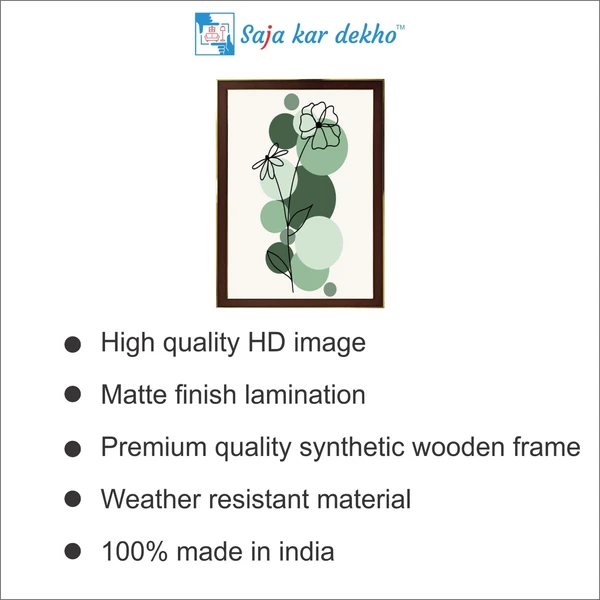 SAJA KAR DEKHO Flower Art High Quality Weather Resistant HD Wall Frame | 18 x 12 inch | - 18 X 12 inch