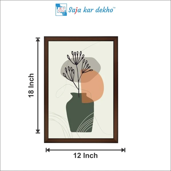 SAJA KAR DEKHO The Leaves Vase High Quality Weather Resistant HD Wall Frame | 18 x 12 inch | - 18 X 12 inch