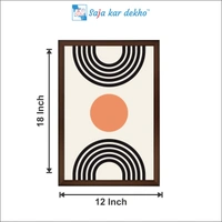 SAJA KAR DEKHO Abstract Black, White, Orange Minimal Art High Quality Weather Resistant HD Wall Frame | 18 x 12 inch | - 18 X 12 inch