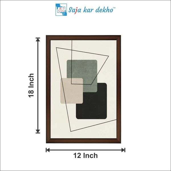 SAJA KAR DEKHO Squares Abstract Art High Quality Weather Resistant HD Wall Frame | 18 x 12 inch | - 18 X 12 inch