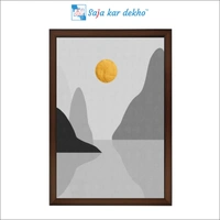 SAJA KAR DEKHO Abstract Stones, Sunset High Quality Weather Resistant HD Wall Frame | 18 x 12 inch | - 18 X 12 inch