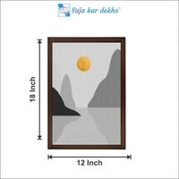 SAJA KAR DEKHO Abstract Stones, Sunset High Quality Weather Resistant HD Wall Frame | 18 x 12 inch | - 18 X 12 inch