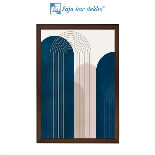 SAJA KAR DEKHO Blue And Grey Arches High Quality Weather Resistant HD Wall Frame | 18 x 12 inch | - 18 X 12 inch
