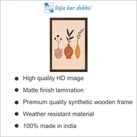 SAJA KAR DEKHO The Leaves With Vase High Quality Weather Resistant HD Wall Frame | 18 x 12 inch | - 18 X 12 inch