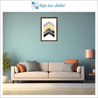 SAJA KAR DEKHO Black, Yellow And Silver Triangles High Quality Weather Resistant HD Wall Frame | 18 x 12 inch | - 18 X 12 inch