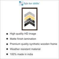 SAJA KAR DEKHO Black, Yellow And Silver Triangles High Quality Weather Resistant HD Wall Frame | 18 x 12 inch | - 18 X 12 inch