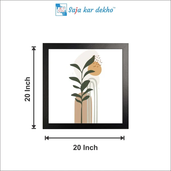 SAJA KAR DEKHO Flat Leaves High Quality Weather Resistant HD Wall Frame | 20 x 20 inch | - 20 X 20 inch