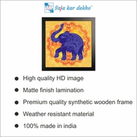 SAJA KAR DEKHO Elephant Photo High Quality Weather Resistant HD Wall Frame | 20 x 20 inch | - 20 X 20 inch