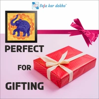 SAJA KAR DEKHO Elephant Photo High Quality Weather Resistant HD Wall Frame | 20 x 20 inch | - 20 X 20 inch