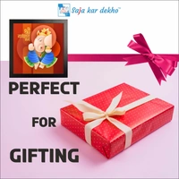 SAJA KAR DEKHO Lord Ganesh Ji High Quality Weather Resistant HD Wall Frame | 20 x 20 inch | - 20 X 20 inch