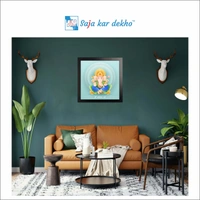 SAJA KAR DEKHO Ganesh Ji Is Sitting High Quality Weather Resistant HD Wall Frame | 20 x 20 inch | - 20 X 20 inch
