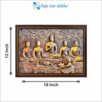 SAJA KAR DEKHO Lord Buddha High Quality Weather Resistant HD Wall Frame | 12 x 18 inch | - 12 X 18 inch