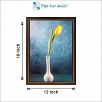 SAJA KAR DEKHO Plant And Yellow Flower High Quality Weather Resistant HD Wall Frame | 12 x 18 inch | - 12 X 18 inch