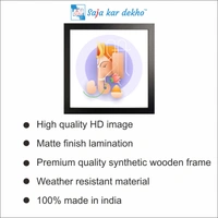 SAJA KAR DEKHO Ganesh JI 3D Art High Quality Weather Resistant HD Wall Frame | 20 x 20 inch | - 20 X 20 inch