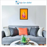 SAJA KAR DEKHO Ganesh Ji High Quality Weather Resistant HD Wall Frame | 12 x 18 inch | - 12 X 18 inch