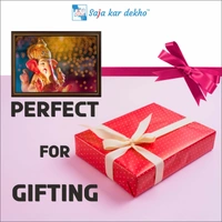 SAJA KAR DEKHO Ganesh Ji High Quality Weather Resistant HD Wall Frame | 12 x 18 inch | - 12 X 18 inch