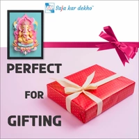SAJA KAR DEKHO Ganesh Ji High Quality Weather Resistant HD Wall Frame | 12 x 18 inch | - 12 X 18 inch