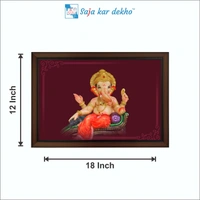 SAJA KAR DEKHO Ganesh Ji High Quality Weather Resistant HD Wall Frame | 12 x 18 inch | - 12 X 18 inch