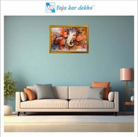 SAJA KAR DEKHO Ganesh Ji High Quality Weather Resistant HD Wall Frame | 12 x 18 inch | - 12 X 18 inch