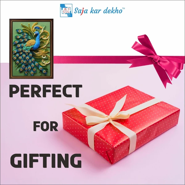 SAJA KAR DEKHO Peacock High Quality Weather Resistant HD Wall Frame | 12 x 18 inch | - 12 X 18 inch