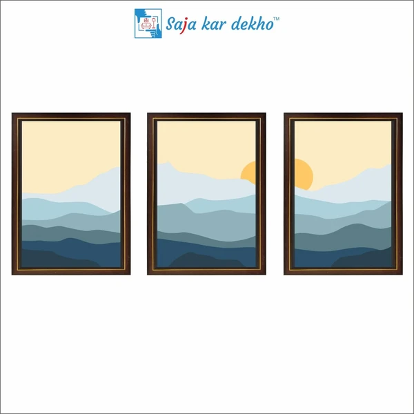 SAJA KAR DEKHO Abstract Mountain High Quality Weather Resistant HD Wall Frame | 18 x 12 inch | - 18 X 12 inch