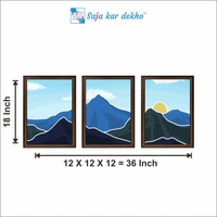 SAJA KAR DEKHO Abstract Mountain High Quality Weather Resistant HD Wall Frame | 18 x 12 inch | - 18 X 12 inch