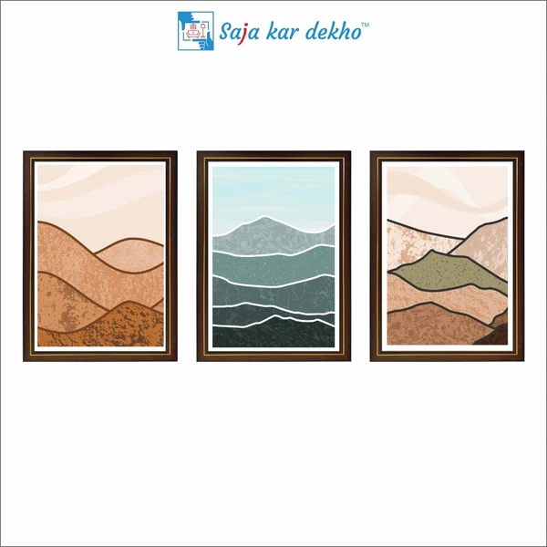 SAJA KAR DEKHO Abstract Mountain High Quality Weather Resistant HD Wall Frame | 18 x 12 inch | - 18 X 12 inch