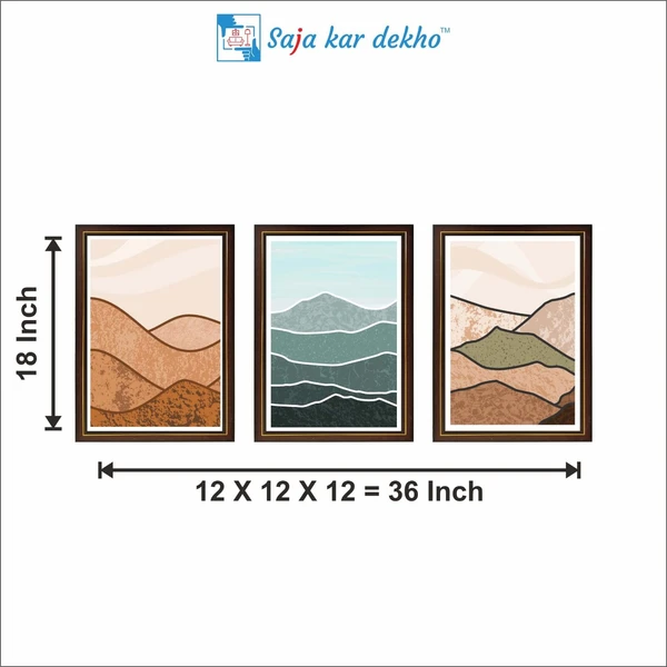 SAJA KAR DEKHO Abstract Mountain High Quality Weather Resistant HD Wall Frame | 18 x 12 inch | - 18 X 12 inch