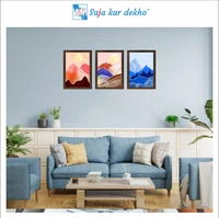 SAJA KAR DEKHO Colorful Mountain And Sun High Quality Weather Resistant HD Wall Frame | 18 x 12 inch | - 18 X 12 inch