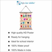 saja kar dekho SHAPES (આકારો) Wall Handing Poster For Kids | SHAPES With Picture High Quality Weather Resistant HD Wall Poster | 30 x 48 inch | - 30 x 48 inch