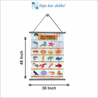 saja kar dekho SEA ANIMALS (સમુદ્રી પ્રાણિઓ) Wall Handing Poster For Kids | SEA ANIMALS With Picture High Quality Weather Resistant HD Wall Poster | 30 x 48 inch | - 30 x 48 inch
