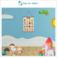 saja kar dekho FRUITS (ફળો) Wall Handing Poster For Kids | Famous FRUITS Names With Picture High Quality Weather Resistant HD Wall Poster | 30 x 48 inch | - 30 x 48 inch